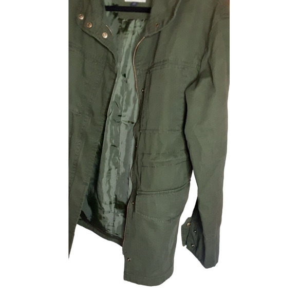 Womens Small Jacket Universal Thread Olive Green Utility Coat Full Zip/Pockets - Picture 8 of 9
